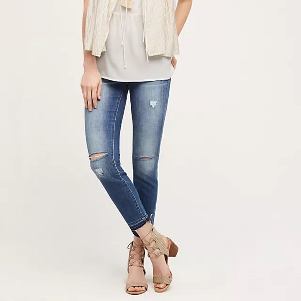 Anthropologie Jean Shop NYC Patty Cut Off Boutique Jeans Bayside Wash Size 26